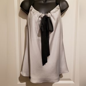 NWT Ann Taylor LOFT silver/black lined camisole top. Sz 8